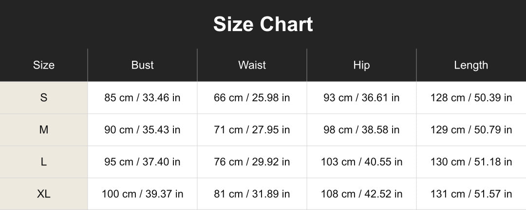cuct266154 size chart in centimeters and inches