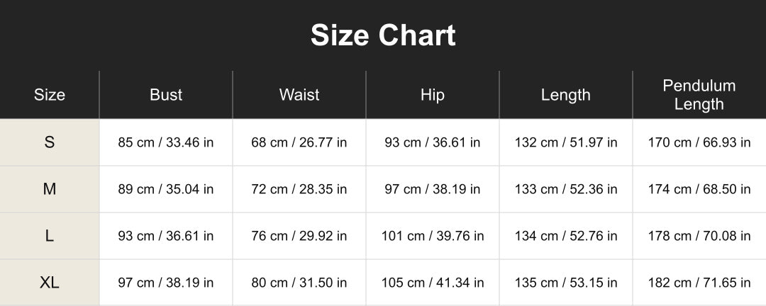 cuct266157 size chart in centimeters and inches