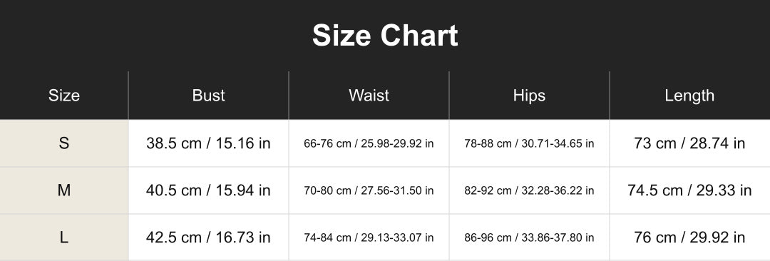 Size chart for cuct266167