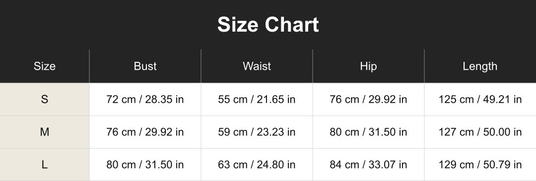 cuct266181 size chart in centimeters and inches