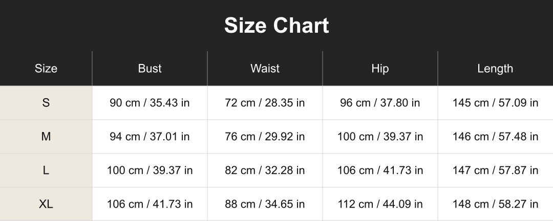 cuct266183 size chart in centimeters and inches