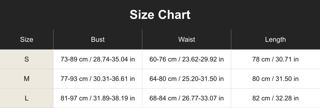 cuct266185 size chart in centimeters and inches