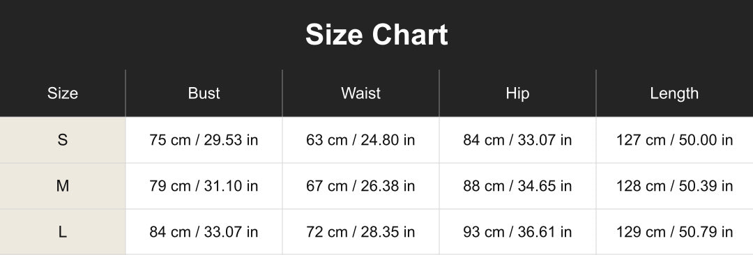 cuct266186 size chart in centimeters and inches