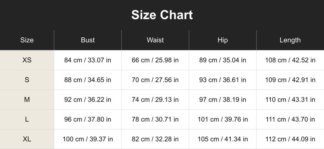 cuct266189 size chart in centimeters and inches