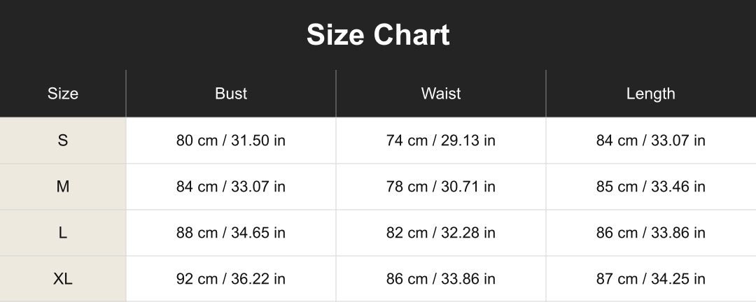 cuct266193 size chart in centimeters and inches