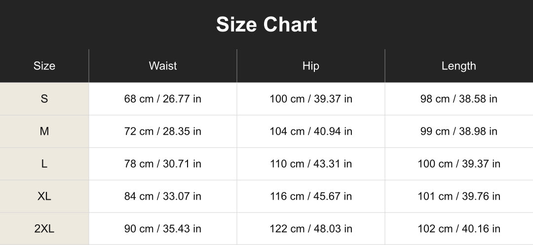 cuct267109 size chart in centimeters and inches