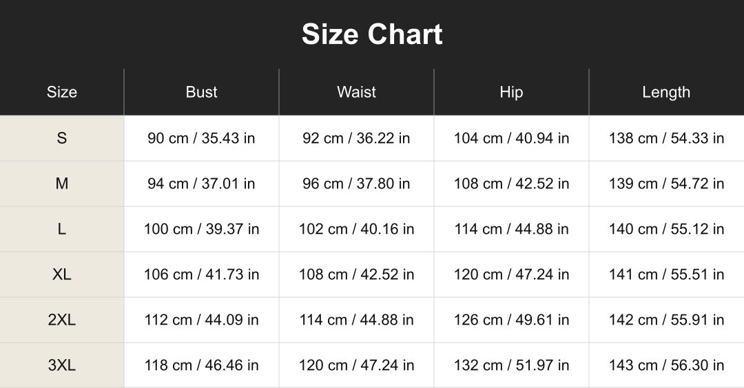 cuct267144 size chart in centimeters and inches