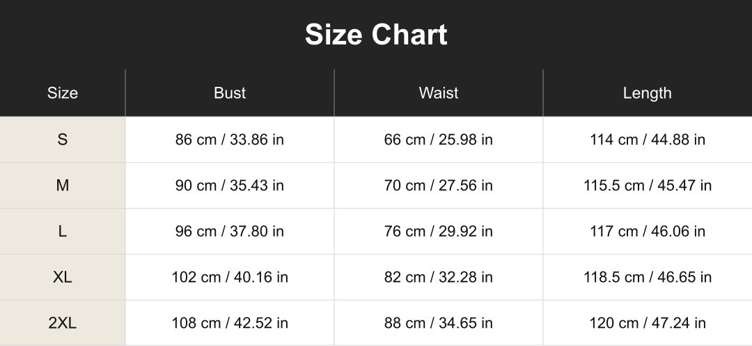 Aloveta Tie-Dye Midi Slip Dress With Side Slit Size Chart