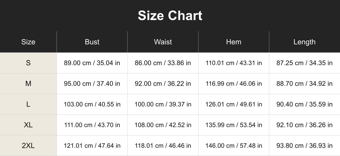 Aloveta Casual V-Neck Sleeveless Mini Dress Size Chart