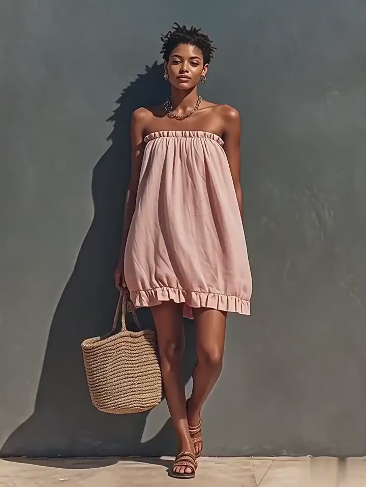 Vyla™ Strapless Ruched Toni Mini Dress