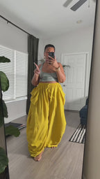 Vyla™ High Waisted Drawstring Wide Leg Linen Blend Casual Pants
