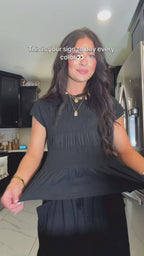 Vyla™ Smocked Peplum Top and Wide Leg Pants Two-Piece Set